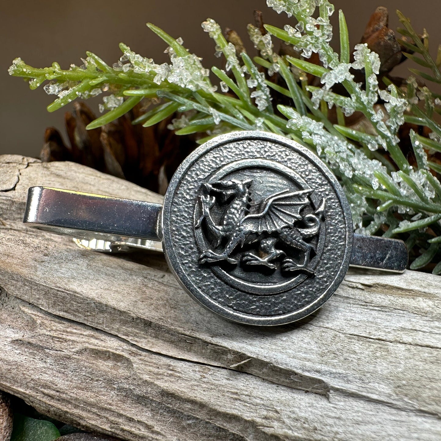 Welsh Dragon Pewter Tie Bar for Men — view 10