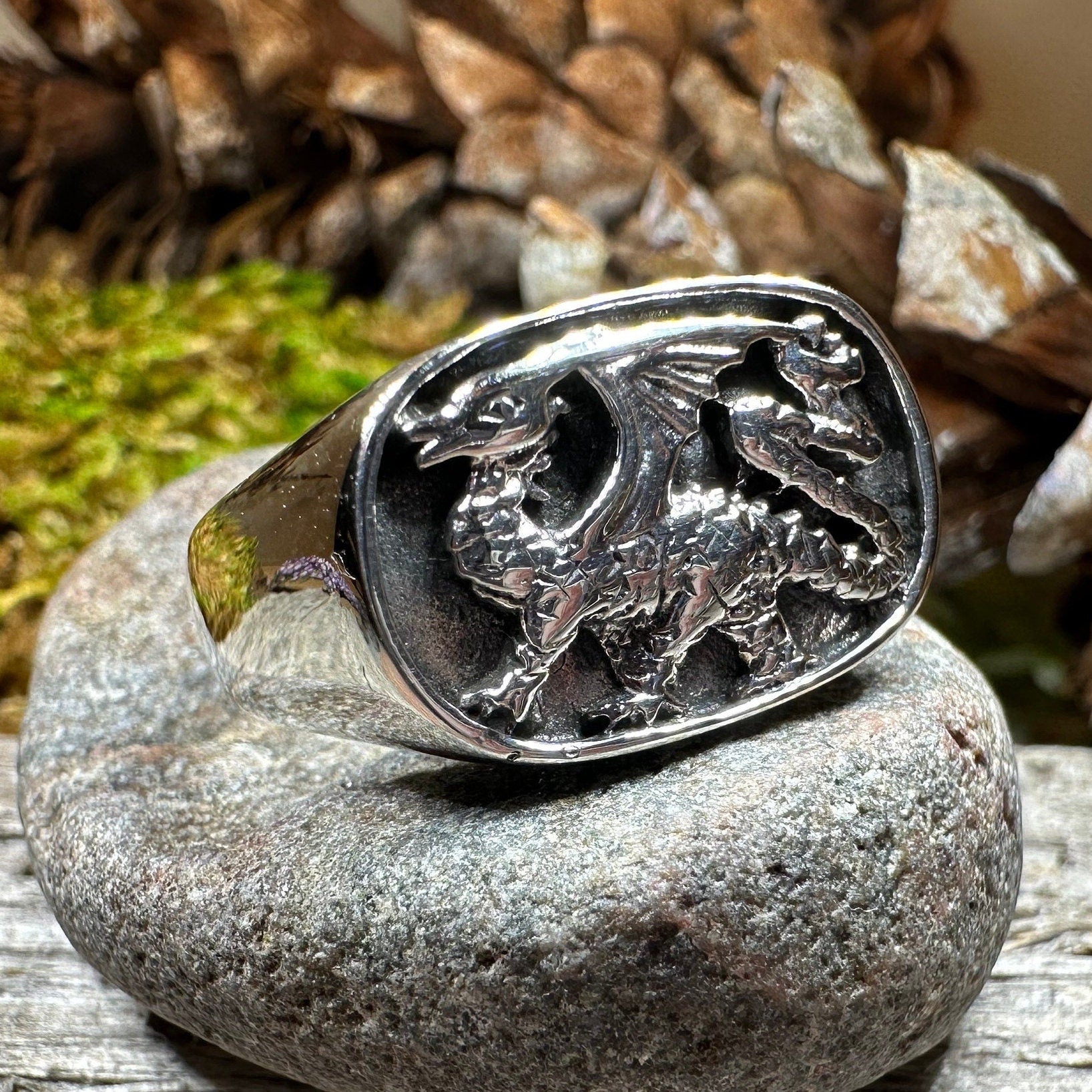Welsh Dragon Statement Ring — view 9
