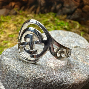 Celtic Knot Ring, Spiral Ring, Labyrinth Statement Ring, Irish Ring, Ladies Pagan Ring, Anniversary Gift, Scottish Ring, Wiccan Ring