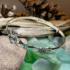 Claddagh Bracelet, Celtic Jewelry, Irish Jewelry, Ireland Gift, Bride Jewelry, Bangle Bracelet, Girlfriend Gift, Wife Gift, Anniversary Gift