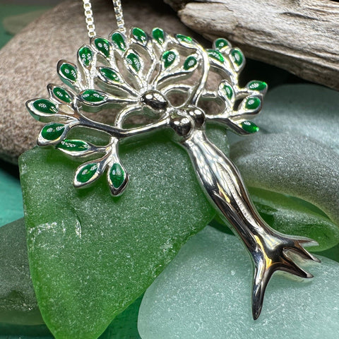 Load image into Gallery viewer, Tree of Life Necklace, Celtic Goddess Jewelry, Irish Jewelry, Anniversary Gift, Bridal Jewelry, Norse Jewelry, Danu Pendant, Yoga Jewelry
