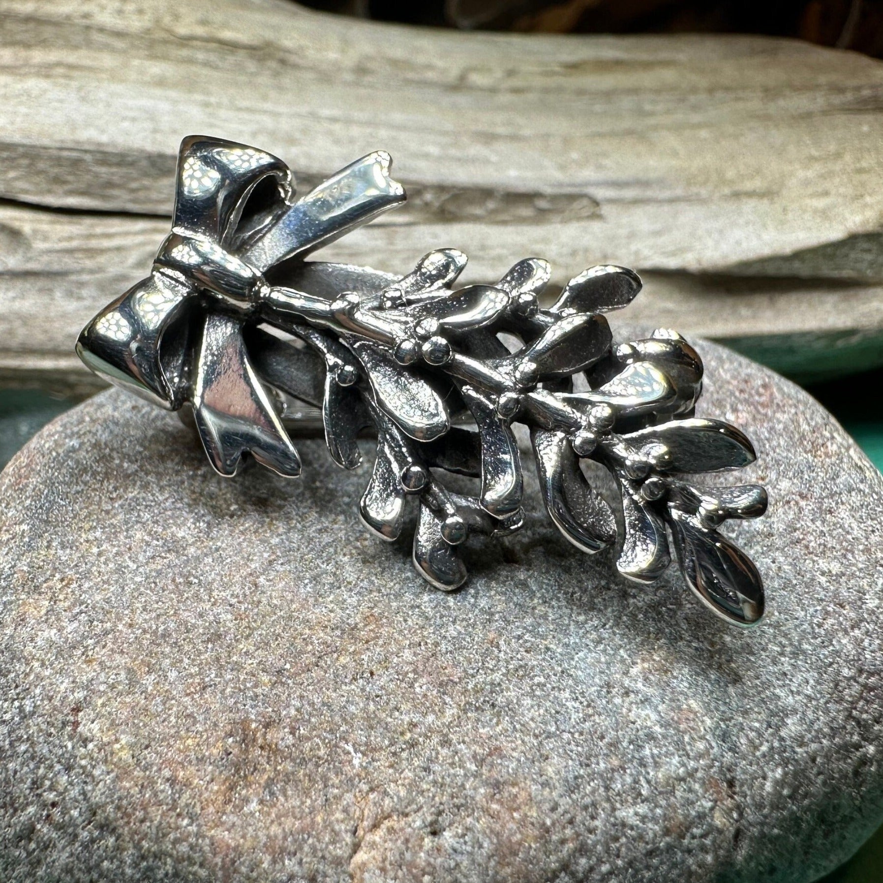 Mistletoe Brooch, Celtic Jewelry, Leaf Jewelry, Ireland Gift, Irish Jewelry, Scotland Jewelry, Silver Anniversary Gift, Graduation Gift