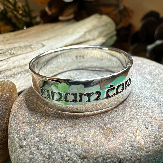 Celtic Ring, Irish Gaelic Ring, Soulmate Ring, Ireland Ring, Irish Ring, Promise Ring, Anniversary Gift, Silver Wedding Band, Mo Anam Cara