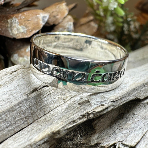 Load image into Gallery viewer, Celtic Ring, Irish Gaelic Ring, Soulmate Ring, Ireland Ring, Irish Ring, Promise Ring, Anniversary Gift, Silver Wedding Band, Mo Anam Cara
