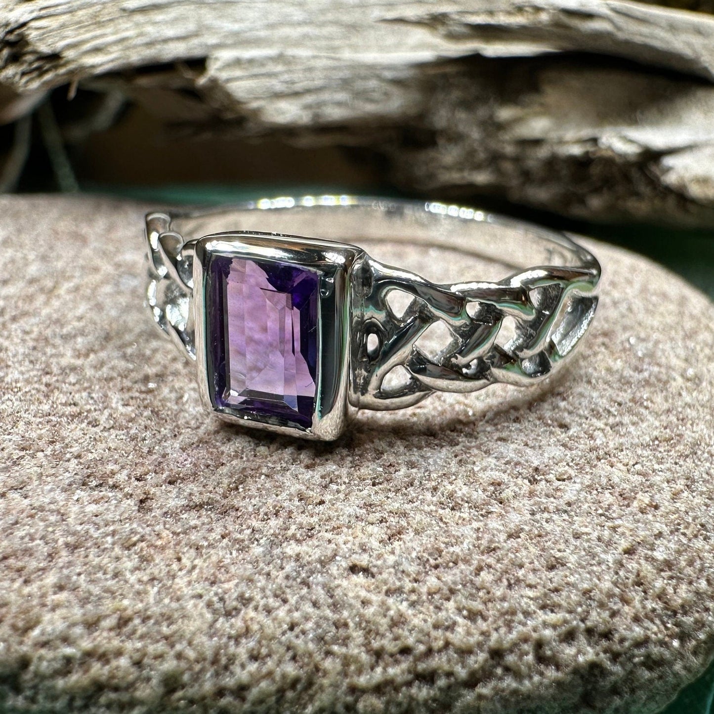 Celtic Knot Ring, Celtic Jewelry, Irish Ring, Celtic Promise Ring, Irish Jewelry, Anniversary Gift, Scottish Ring, Garnet Ring, Wife Gift