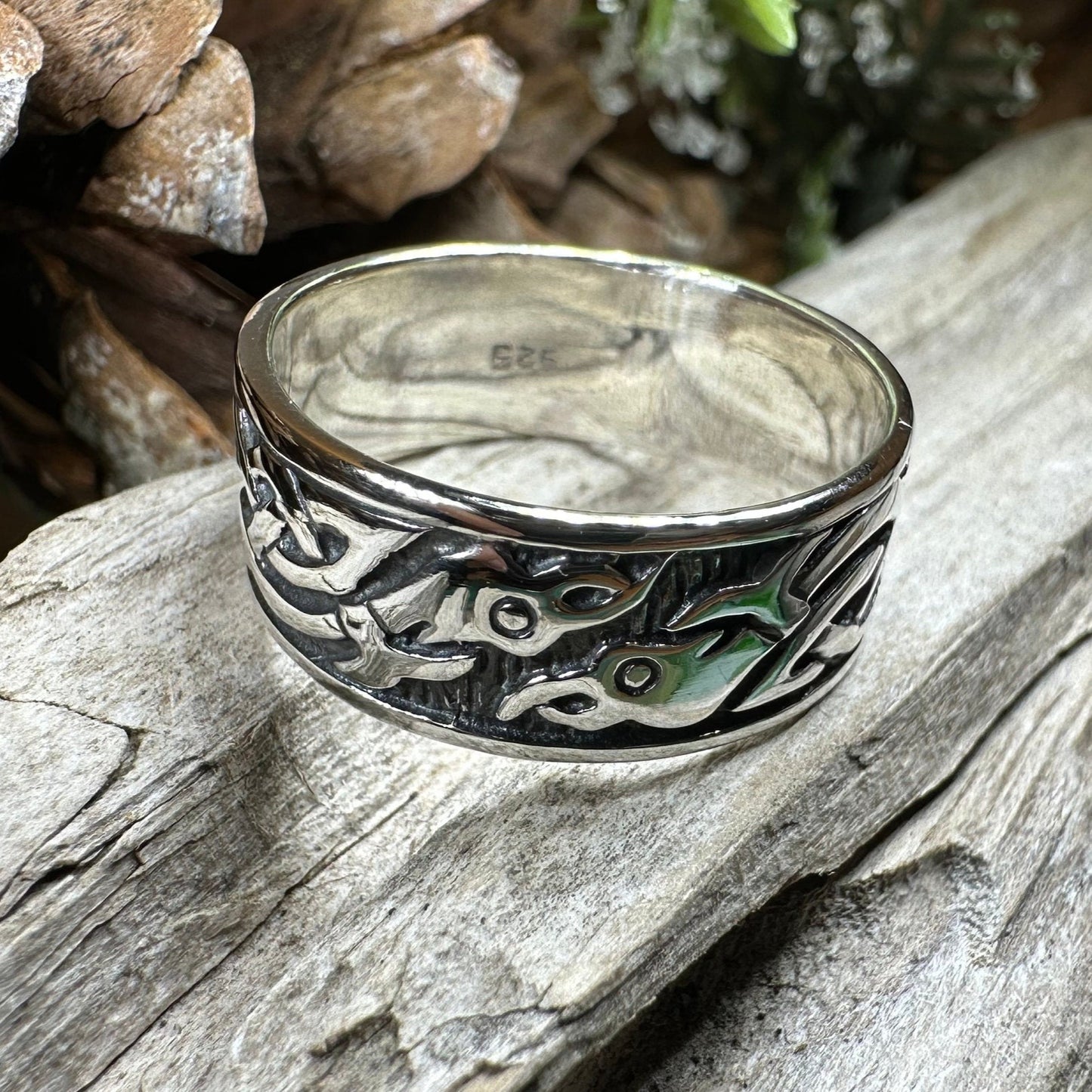 Terrwyn Celtic Raven Ring — view 2