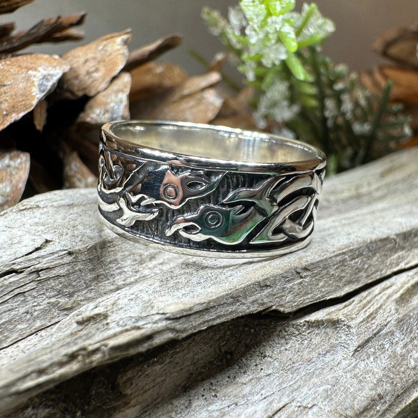 Terrwyn Celtic Raven Ring — view 7