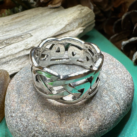 Load image into Gallery viewer, Celtic Ring, Irish Wedding Ring, Silver Scottish Ring, Large Irish Ring, Promise Ring, Anniversary Gift, Wedding Band, Ireland Gift
