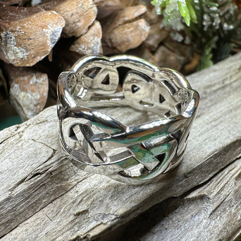 Load image into Gallery viewer, Celtic Ring, Irish Wedding Ring, Silver Scottish Ring, Large Irish Ring, Promise Ring, Anniversary Gift, Wedding Band, Ireland Gift
