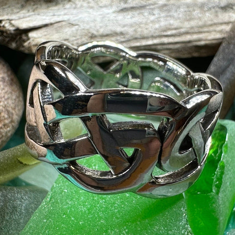 Load image into Gallery viewer, Celtic Ring, Irish Wedding Ring, Silver Scottish Ring, Large Irish Ring, Promise Ring, Anniversary Gift, Wedding Band, Ireland Gift
