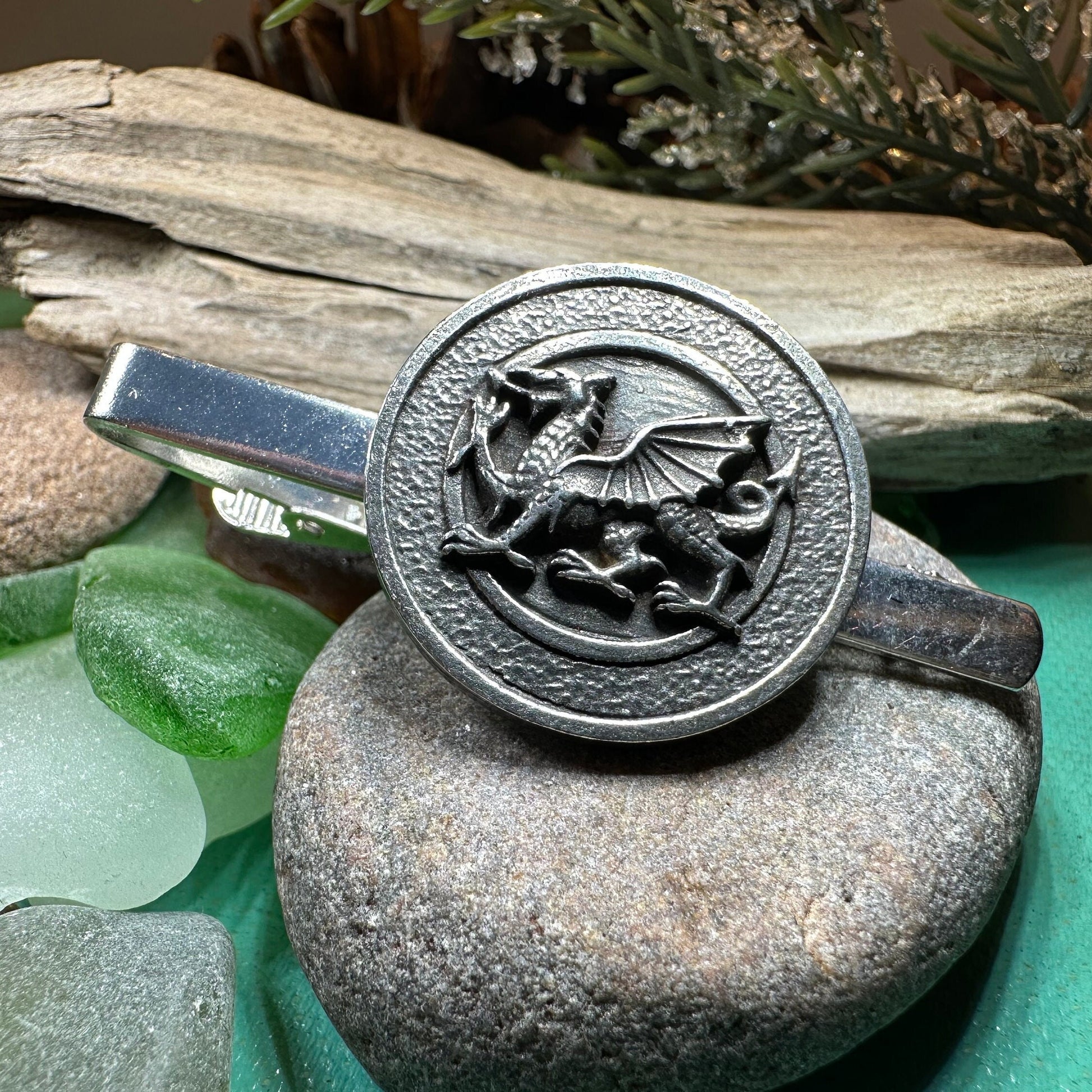 Welsh Dragon Pewter Tie Bar for Men — view 7