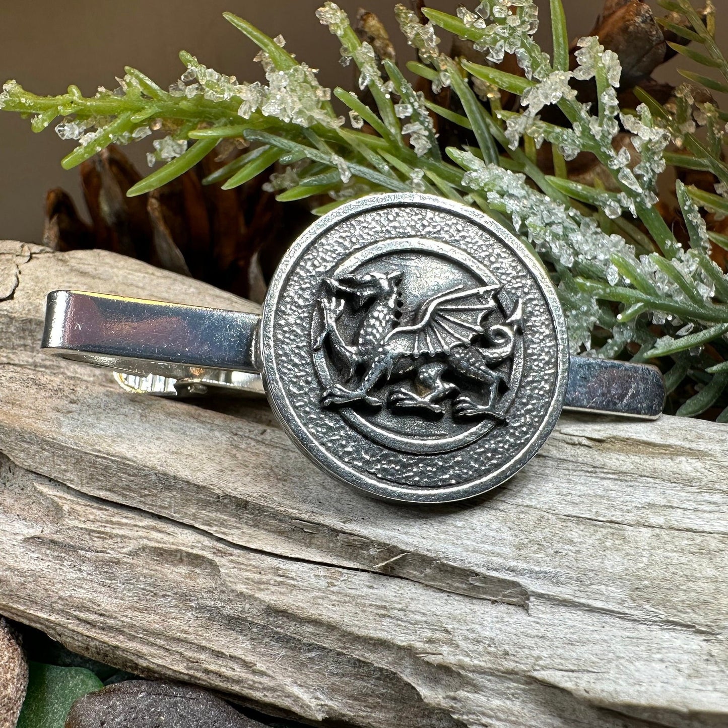 Welsh Dragon Pewter Tie Bar for Men — view 9
