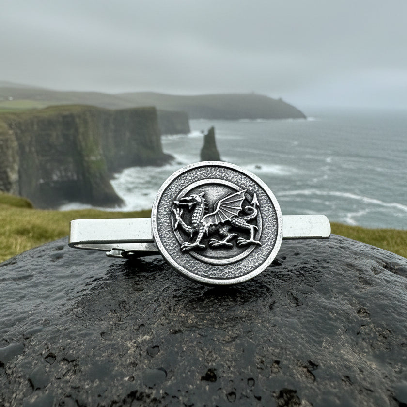Welsh Dragon Pewter Tie Bar for Men