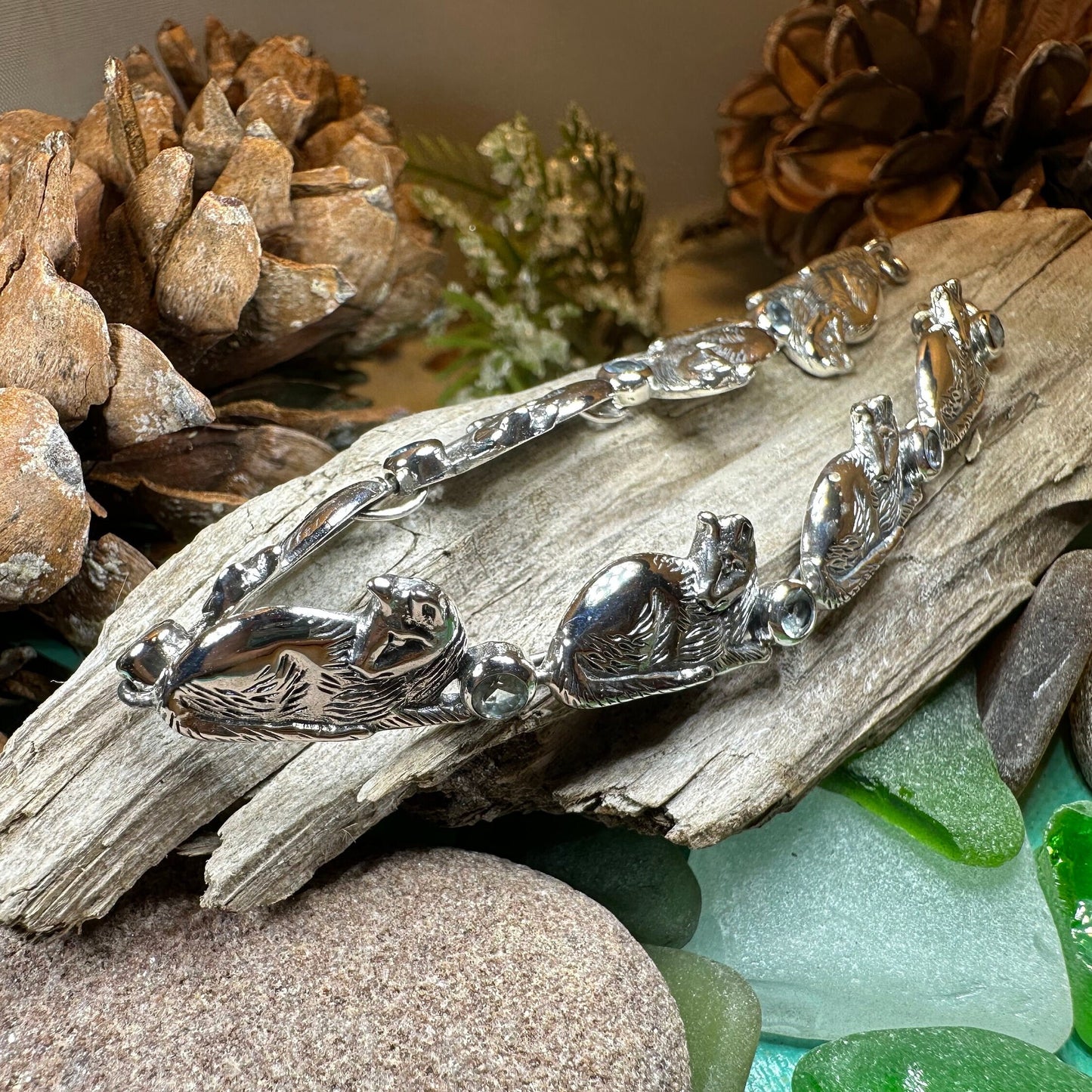 Blue Topaz Cat Bracelet — view 6