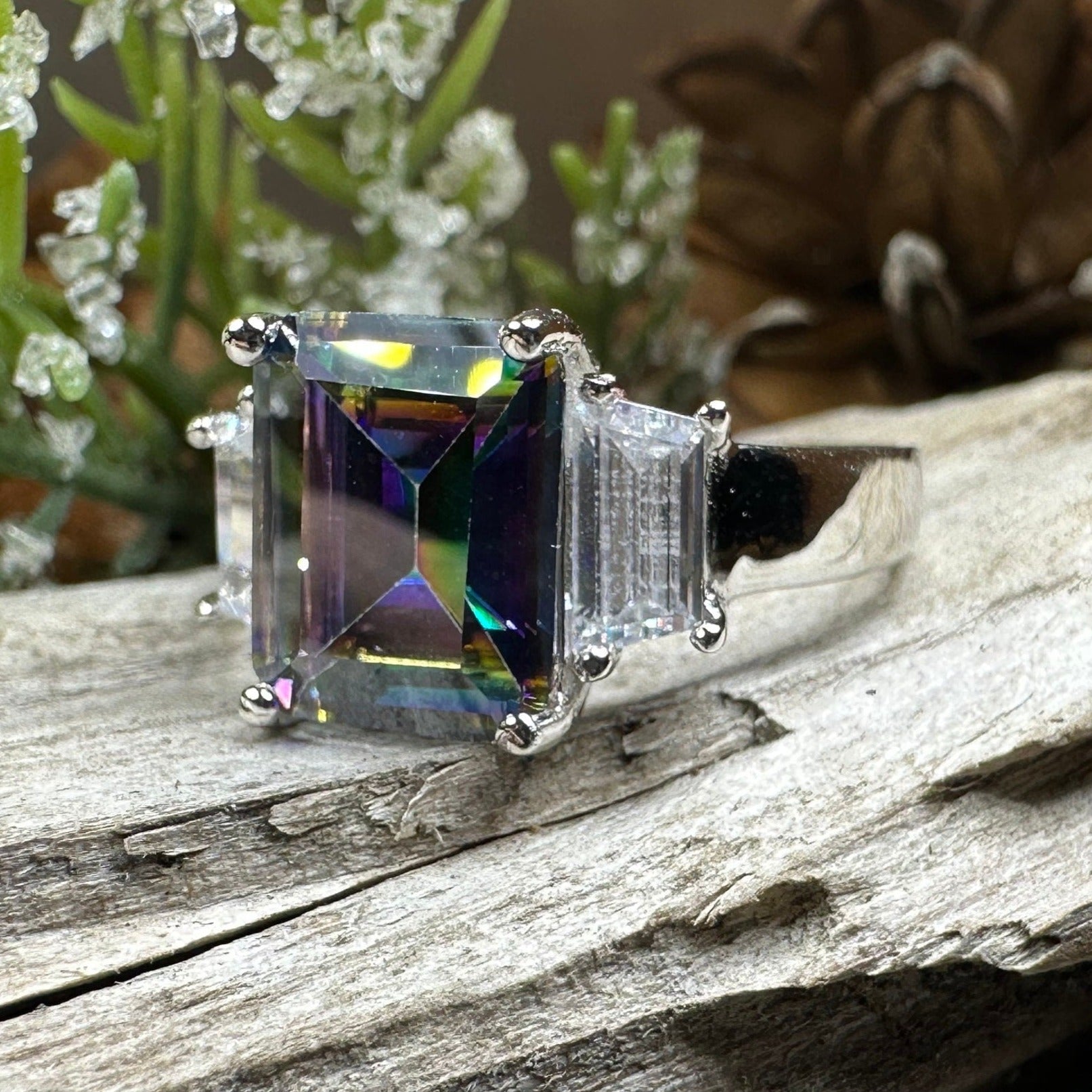Lysander Mystic Topaz Ring in silver