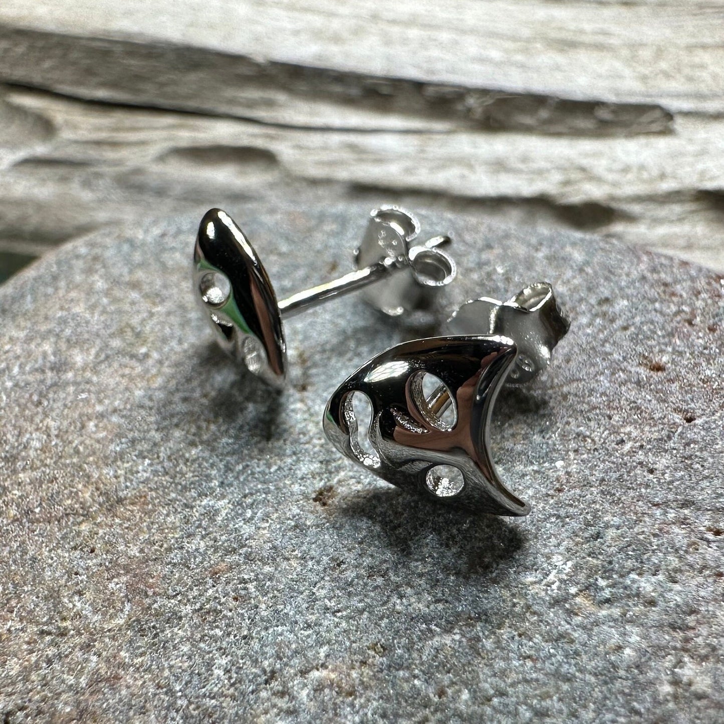 Theater Mask Stud Earrings — view 2