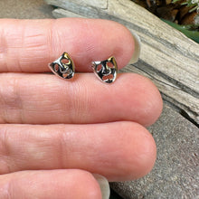 Load image into Gallery viewer, Theater Mask Stud Earrings, Comedy and Tragedy Jewelry, Mask Jewelry, Broadway Jewelry, Anniversary Gift, Actor Gift, Theater Gift, Mom Gift
