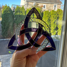 Load image into Gallery viewer, Trinity Knot Wall Decor, Ireland Gift, Stained Glass Celtic Knot, New Home Gift, Irish Gift, Wedding Gift, Scottish Gift, Triquetra Knot
