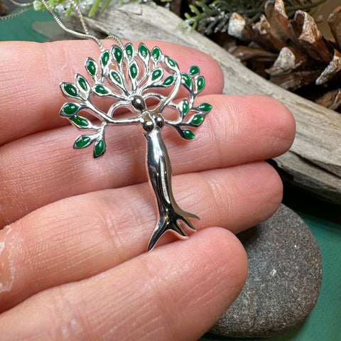 Load image into Gallery viewer, Tree of Life Necklace, Celtic Goddess Jewelry, Irish Jewelry, Anniversary Gift, Bridal Jewelry, Norse Jewelry, Danu Pendant, Yoga Jewelry
