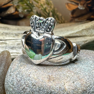 Celtic Ring, Irish Wedding Ring, Irish Claddagh Ring, Large Irish Ring, Promise Ring, Anniversary Gift, Silver Wedding Band, Ireland Gift