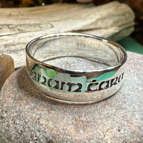 Load image into Gallery viewer, Celtic Ring, Irish Gaelic Ring, Soulmate Ring, Ireland Ring, Irish Ring, Promise Ring, Anniversary Gift, Silver Wedding Band, Mo Anam Cara
