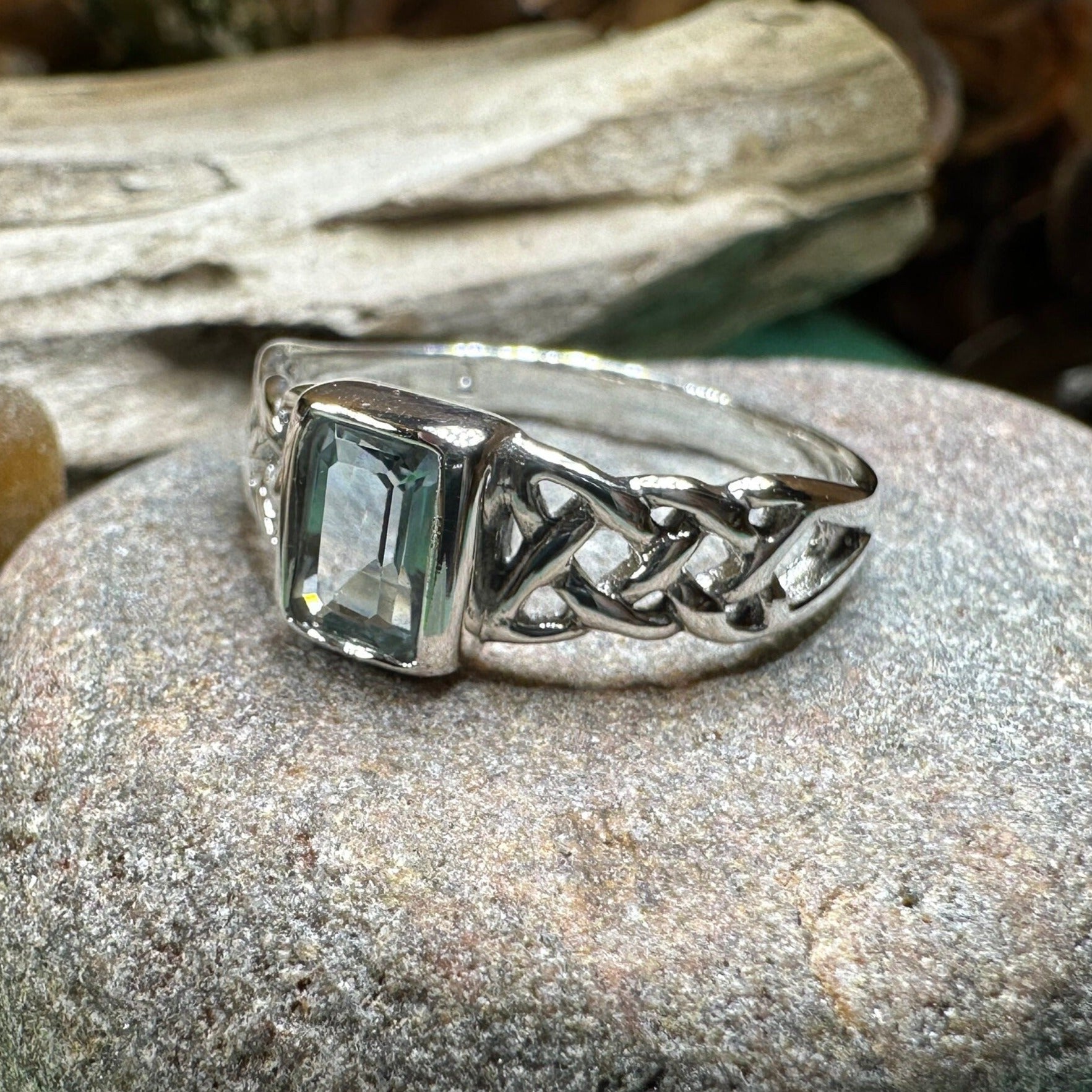 Celtic Knot Ring, Celtic Jewelry, Irish Ring, Celtic Promise Ring, Irish Jewelry, Anniversary Gift, Scottish Ring, Garnet Ring, Wife Gift