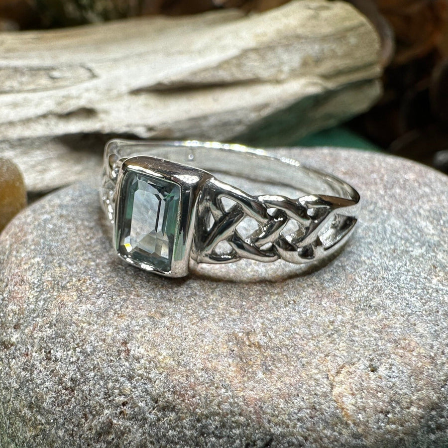 Celtic Knot Ring, Celtic Jewelry, Irish Ring, Celtic Promise Ring, Irish Jewelry, Anniversary Gift, Scottish Ring, Garnet Ring, Wife Gift