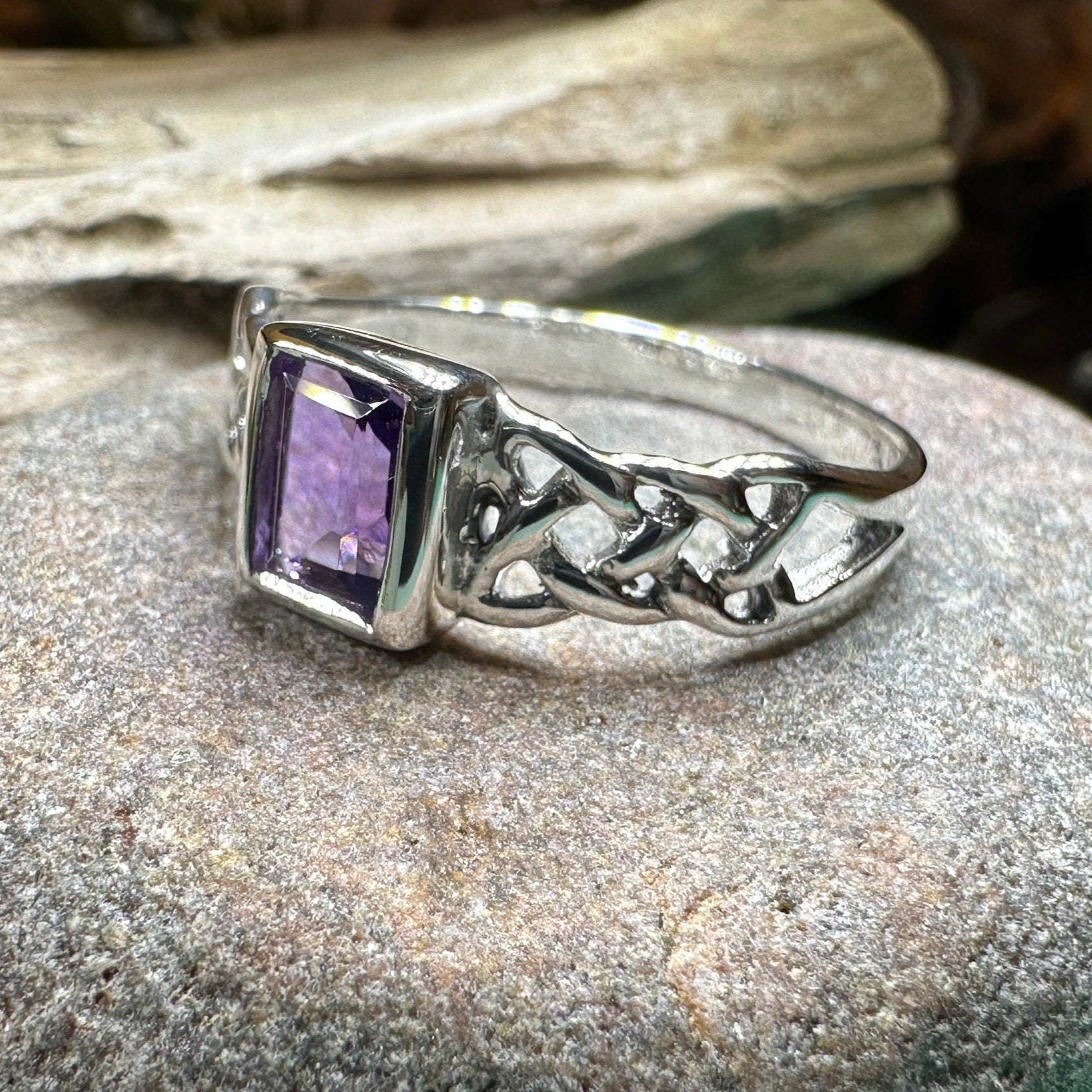 Celtic Knot Ring, Celtic Jewelry, Irish Ring, Celtic Promise Ring, Irish Jewelry, Anniversary Gift, Scottish Ring, Garnet Ring, Wife Gift