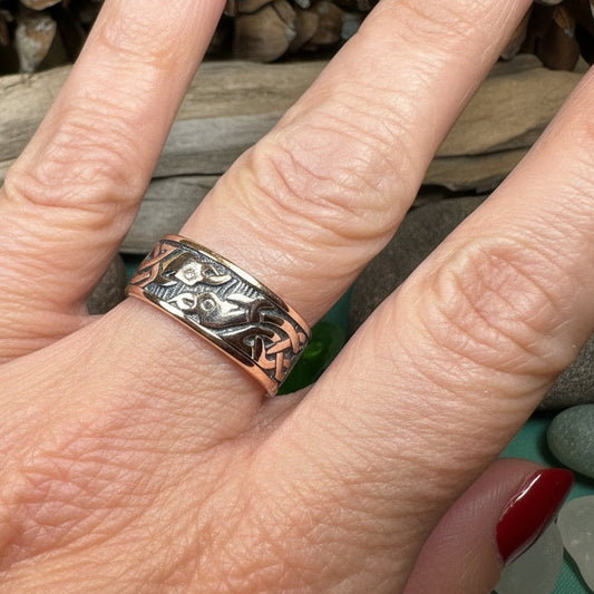 Terrwyn Celtic Raven Ring — view 4