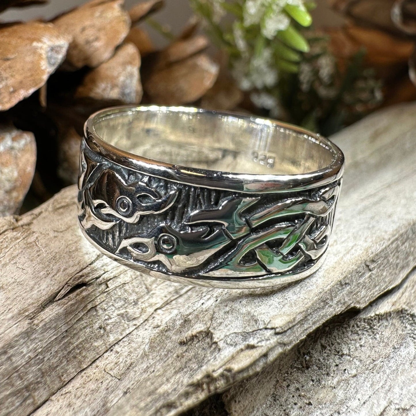 Terrwyn Celtic Raven Ring — view 5