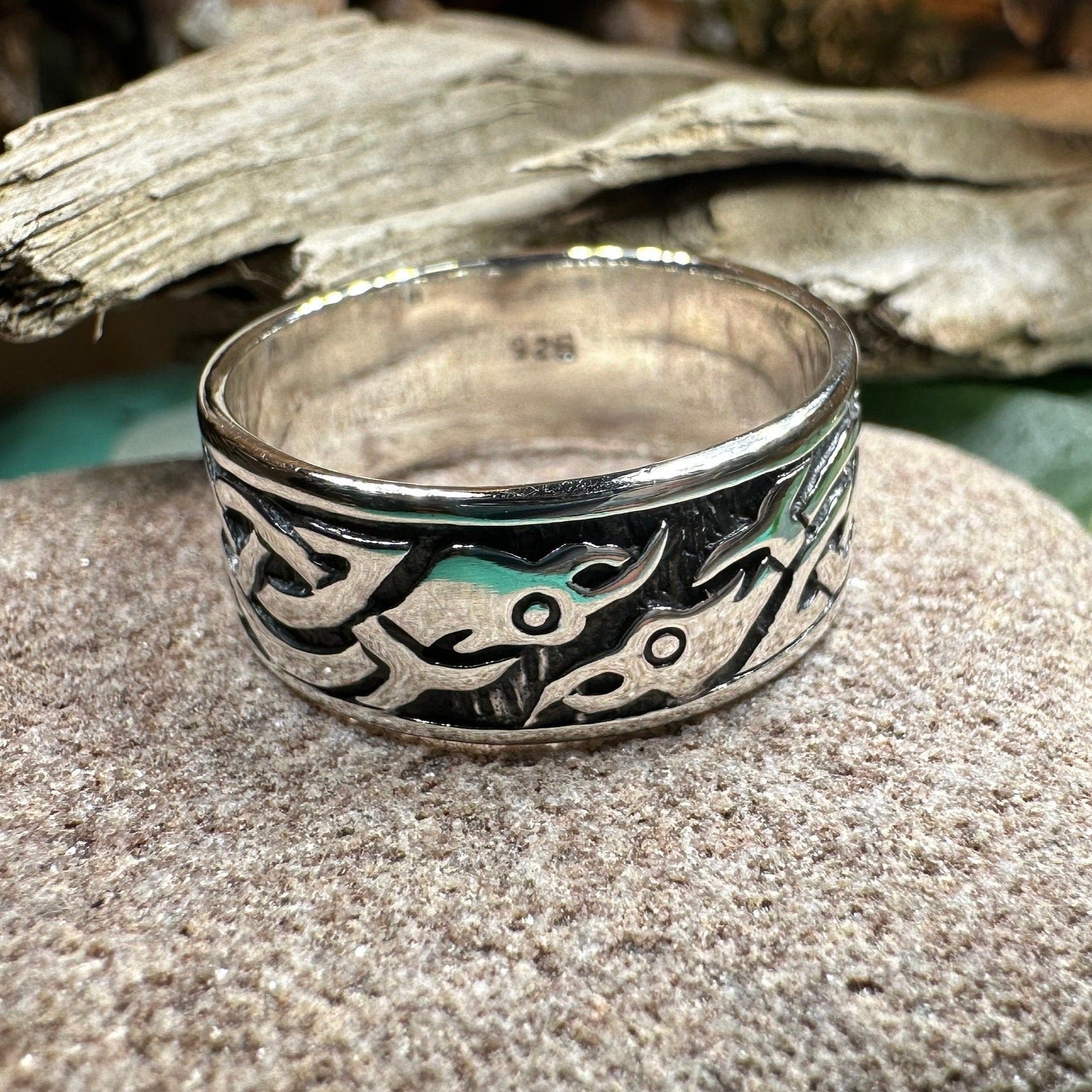 Terrwyn Celtic Raven Ring — view 8