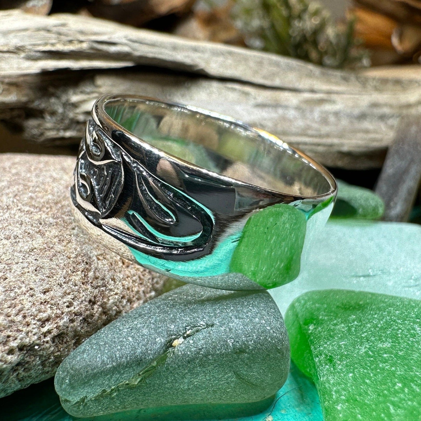 Terrwyn Celtic Raven Ring — view 9