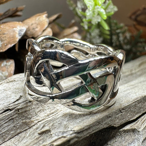 Load image into Gallery viewer, Celtic Ring, Irish Wedding Ring, Silver Scottish Ring, Large Irish Ring, Promise Ring, Anniversary Gift, Wedding Band, Ireland Gift
