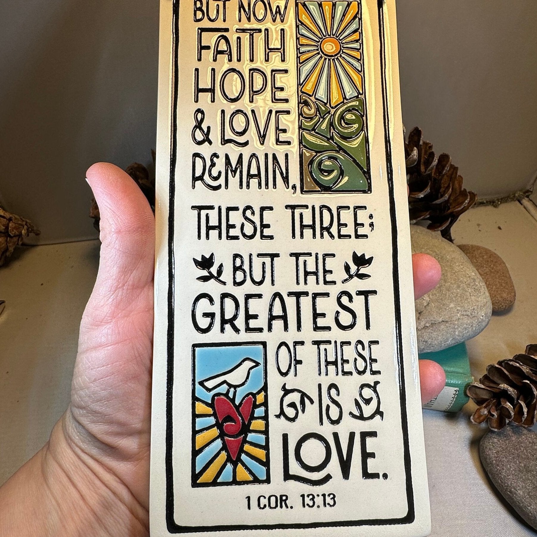 Faith Hope Love Christian Blessing Wall Art — view 4