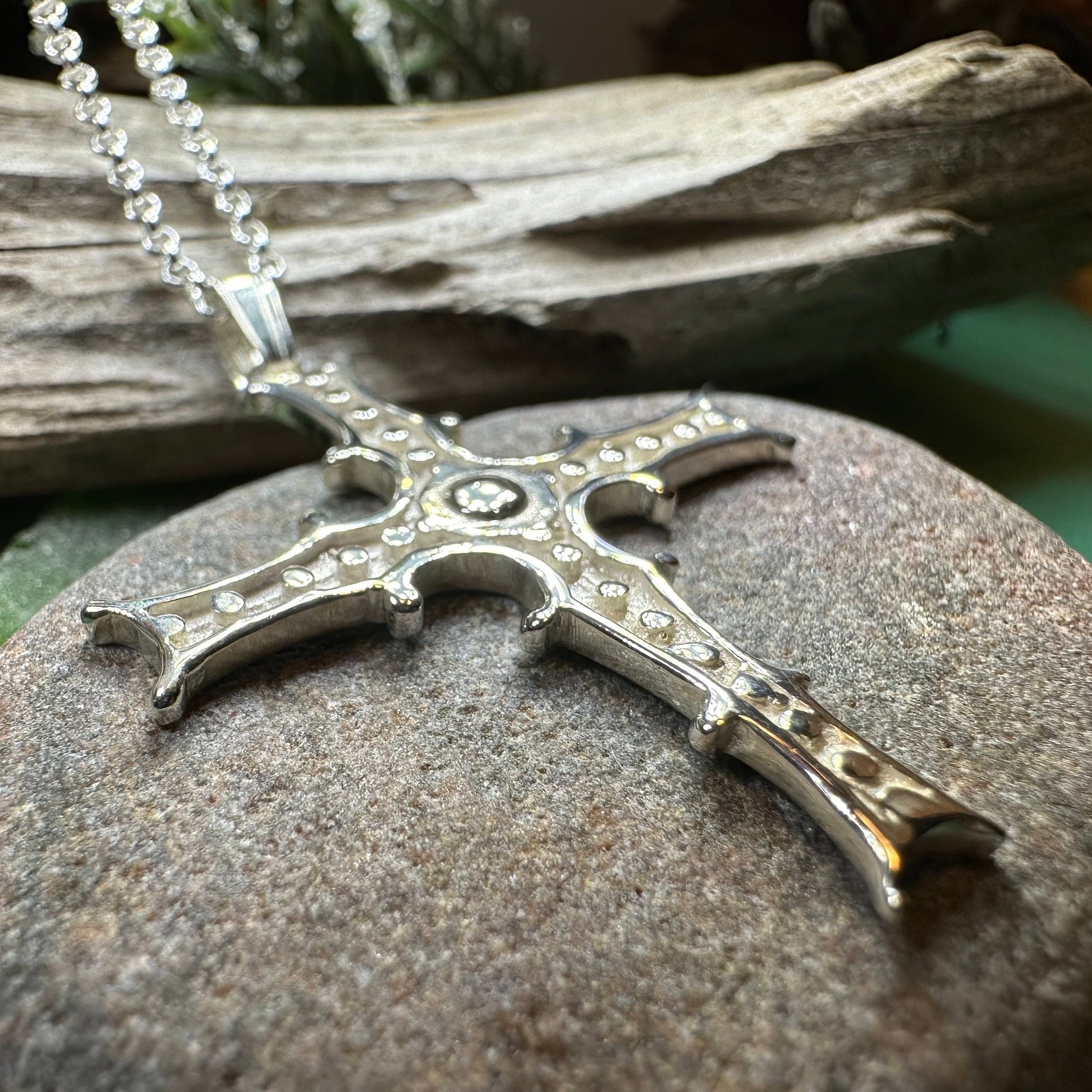 Celtic Cross Necklace, Irish Cross Pendant, Celtic Jewelry, Cong Cross, Anniversary Gift, First Communion Cross, Silver Religious Jewelry