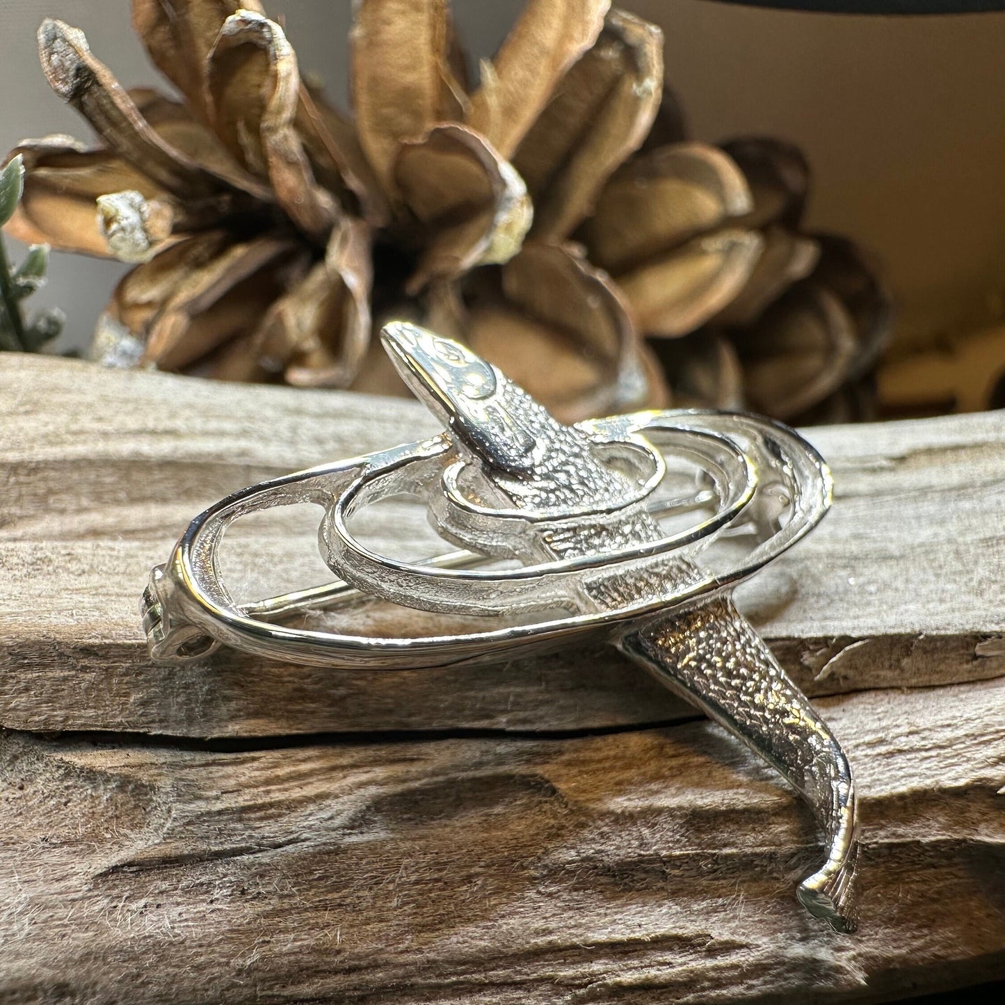 Salmon of Knowledge Brooch, Celtic Jewelry, Irish Pin, Gift for Fishing Lover, Anniversary Gift, Nature Jewelry, Realistic Fish Pin, Artisan