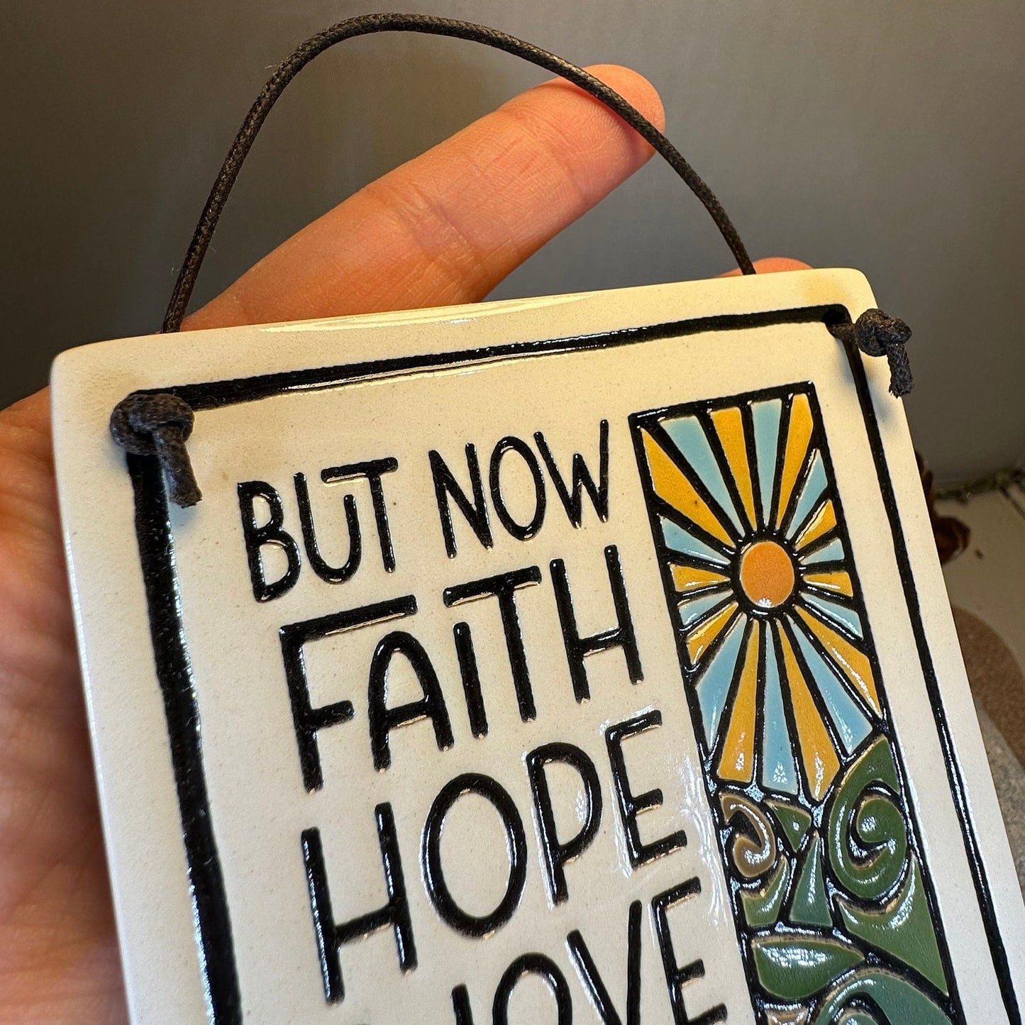 Faith Hope Love Christian Blessing Wall Art — view 3