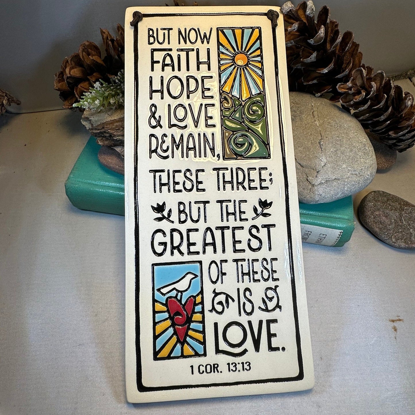 Faith Hope Love Christian Blessing Wall Art — view 6