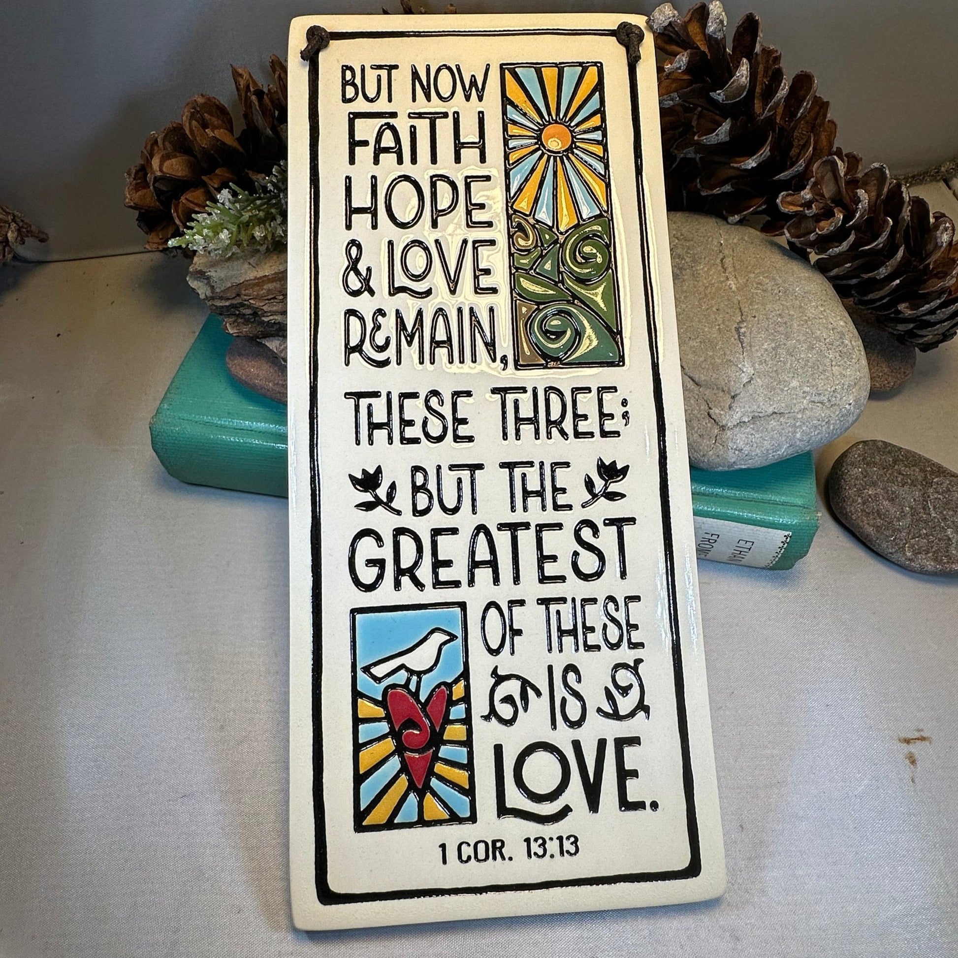 Faith Hope Love Christian Blessing Wall Art — view 6