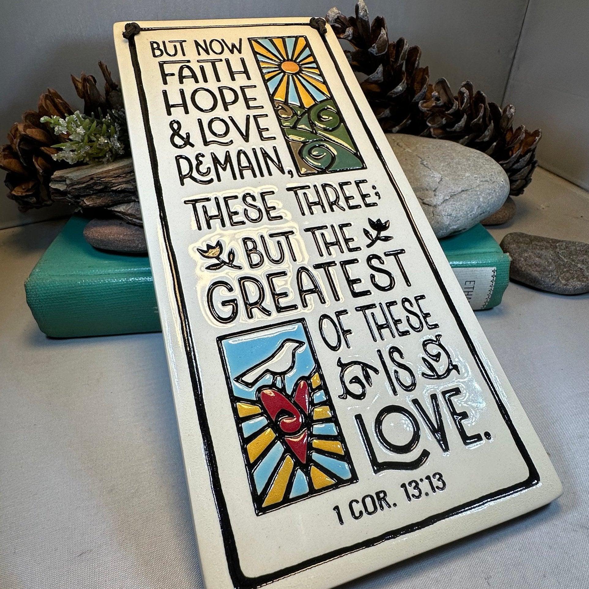 Faith Hope Love Christian Blessing Wall Art — view 8