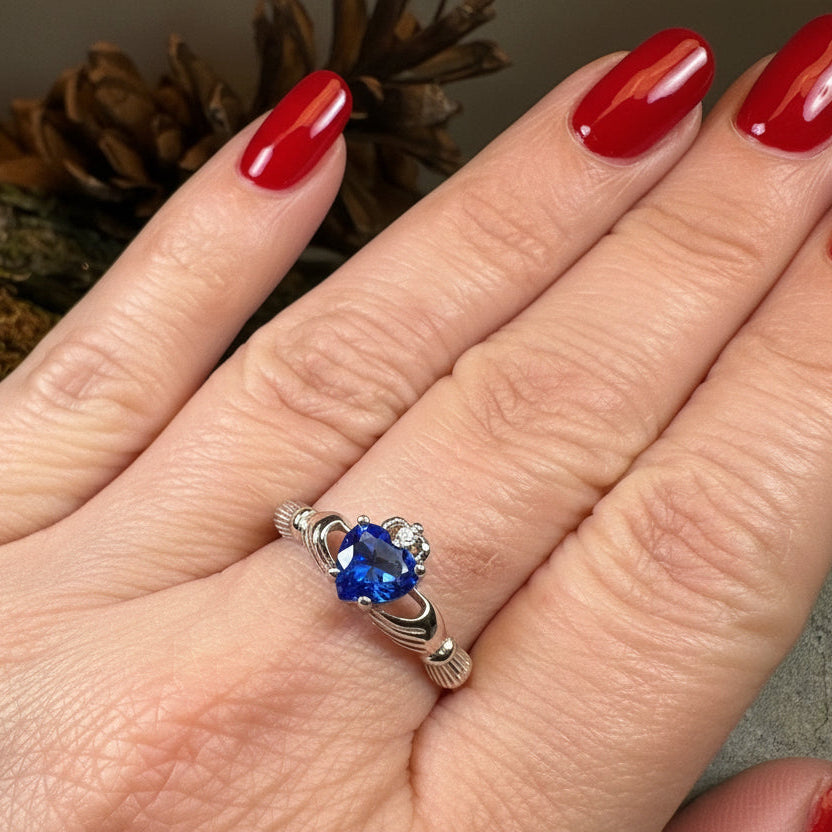 Claddagh Ring, Celtic Jewelry, Tanzanite Irish Jewelry, Bridal Gift, Irish Ring, Heart Ring, Anniversary Gift, Girlfriend Gift, Wife Gift
