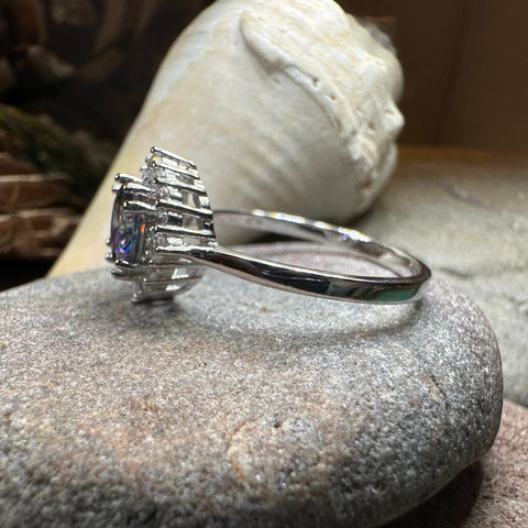 Load image into Gallery viewer, Mystic Topaz Engagement Ring, Scotland Ring, Statement Ring, Rainbow Topaz Boho Ring, Celtic Jewelry, Anniversary Gift, Girls Promise Ring
