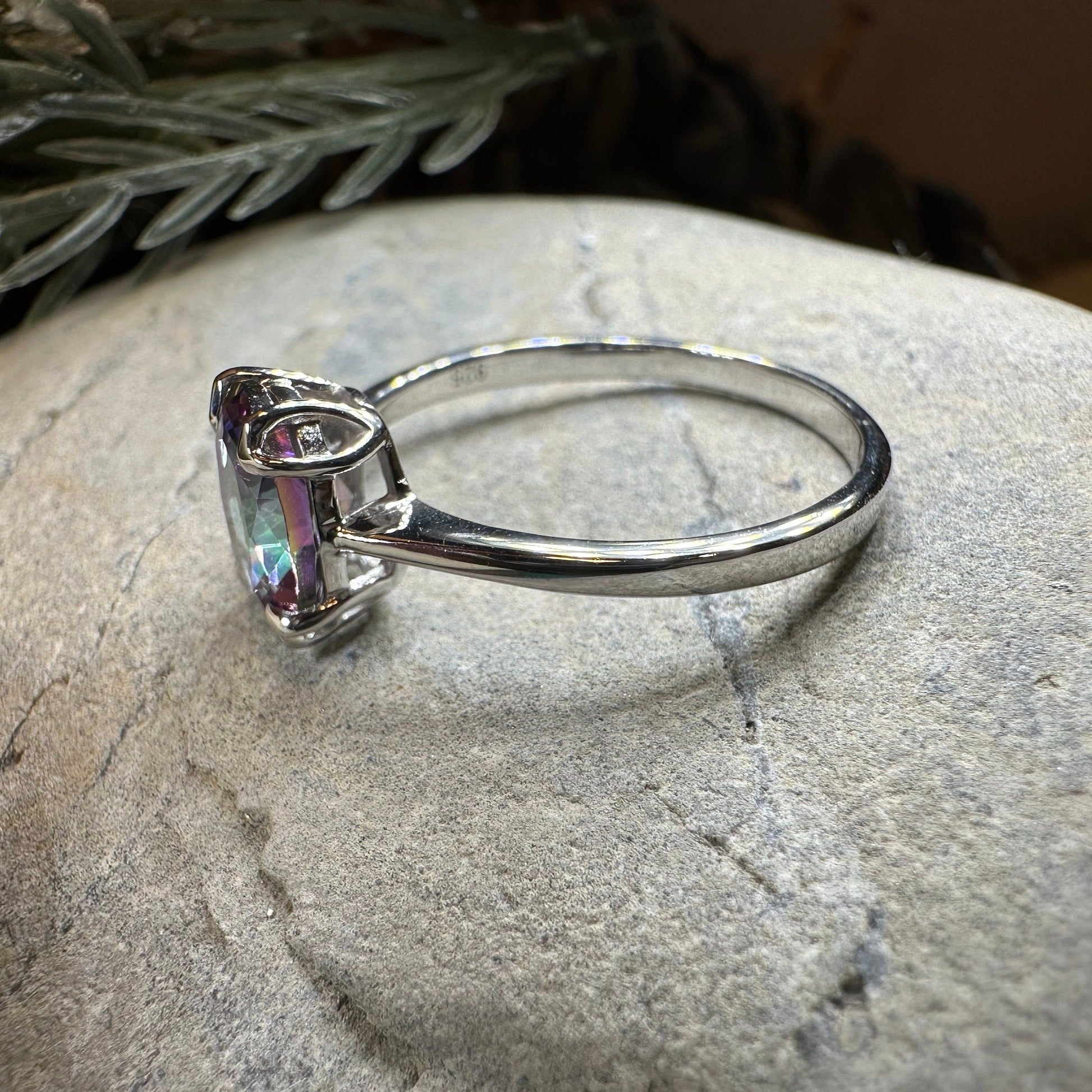 Mystic Topaz Engagement Ring, Celtic Ring, Statement Ring, Topaz Ring, Solitaire Ring, Anniversary Gift, Cocktail Ring, Wife Promise Ring