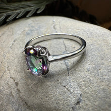Load image into Gallery viewer, Mystic Topaz Engagement Ring, Celtic Ring, Statement Ring, Topaz Ring, Solitaire Ring, Anniversary Gift, Cocktail Ring, Wife Promise Ring
