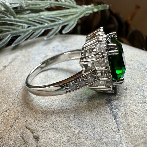 Load image into Gallery viewer, Irish Duchess Celtic Ring, Engagement Ring, Large Emerald Ring, Cocktail Ring, Celtic Statement Ring, Anniversary Gift, Ladies Promise Ring
