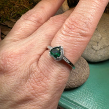 Load image into Gallery viewer, Emerald Heart Ring, Celtic Jewelry, Engagement Ring, Bridal Jewelry, Ireland Ring, Promise Ring, Anniversary Gift, Girlfriend Gift, Wife
