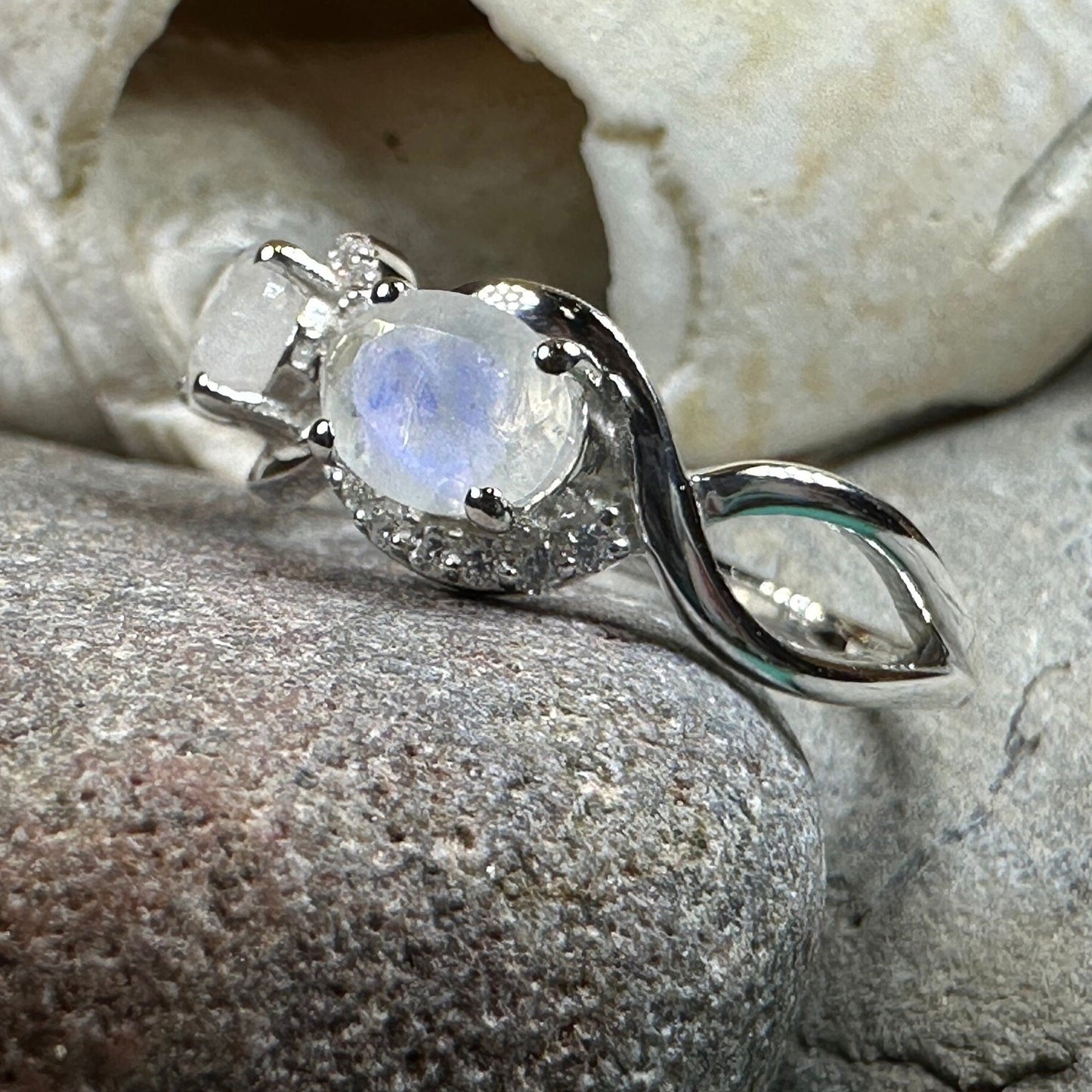 Moonstone Infinity Promise Ring — view 8