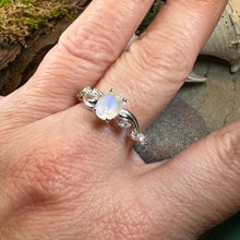 Load image into Gallery viewer, Moonstone Ring, Promise Ring, Engagement Ring, Commitment Ring, Anniversary Gift, Boho Statement Ring, Cocktail Ring, Wife Gift, Mom Gift

