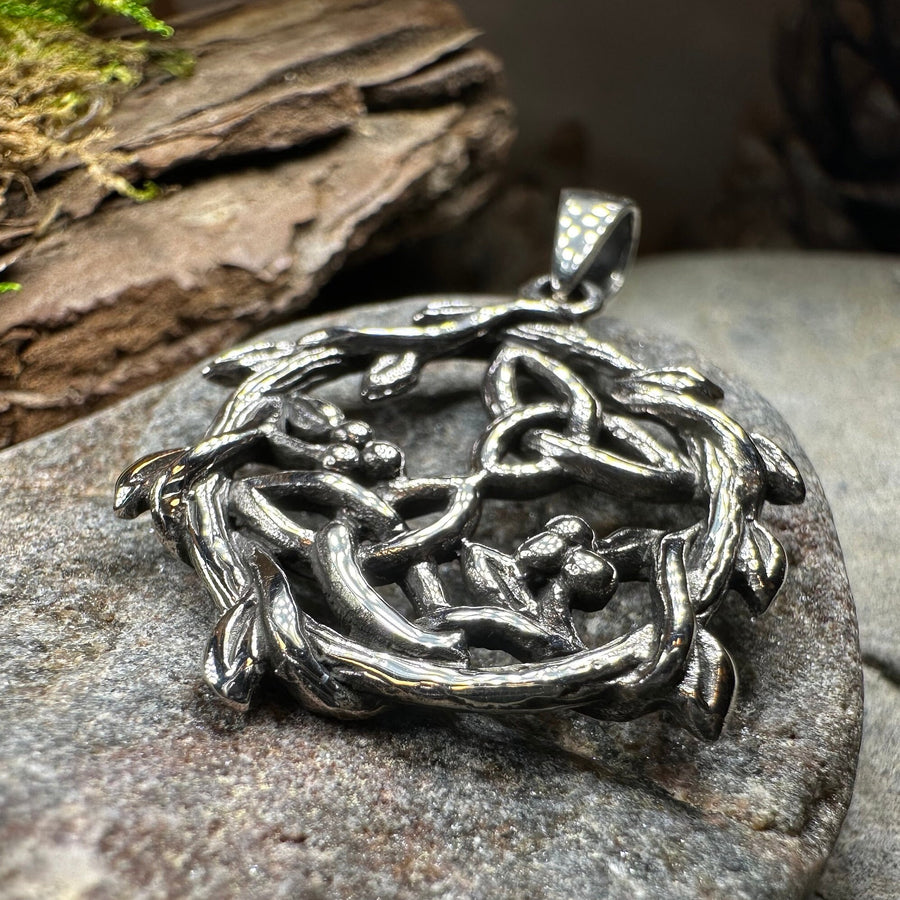 Mistletoe Necklace, Celtic Jewelry, Trinity Knot Pendant, Ireland Gift, Irish Jewelry, Scotland Jewelry, Anniversary Gift, Graduation Gift