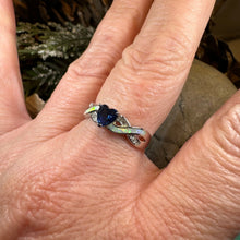 Load image into Gallery viewer, Opal Celtic Ring, Celtic Ring, Sapphire Promose Ring, Silver Opal Ring, Anniversary Gift, Cocktail Ring, Blue Birthstone Ring, Wife Gift
